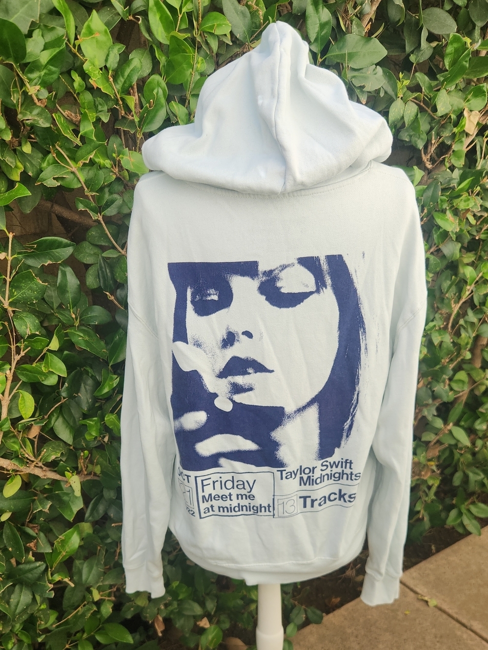 aylor Swift Midnights Hoodie Light Blue Graphic S